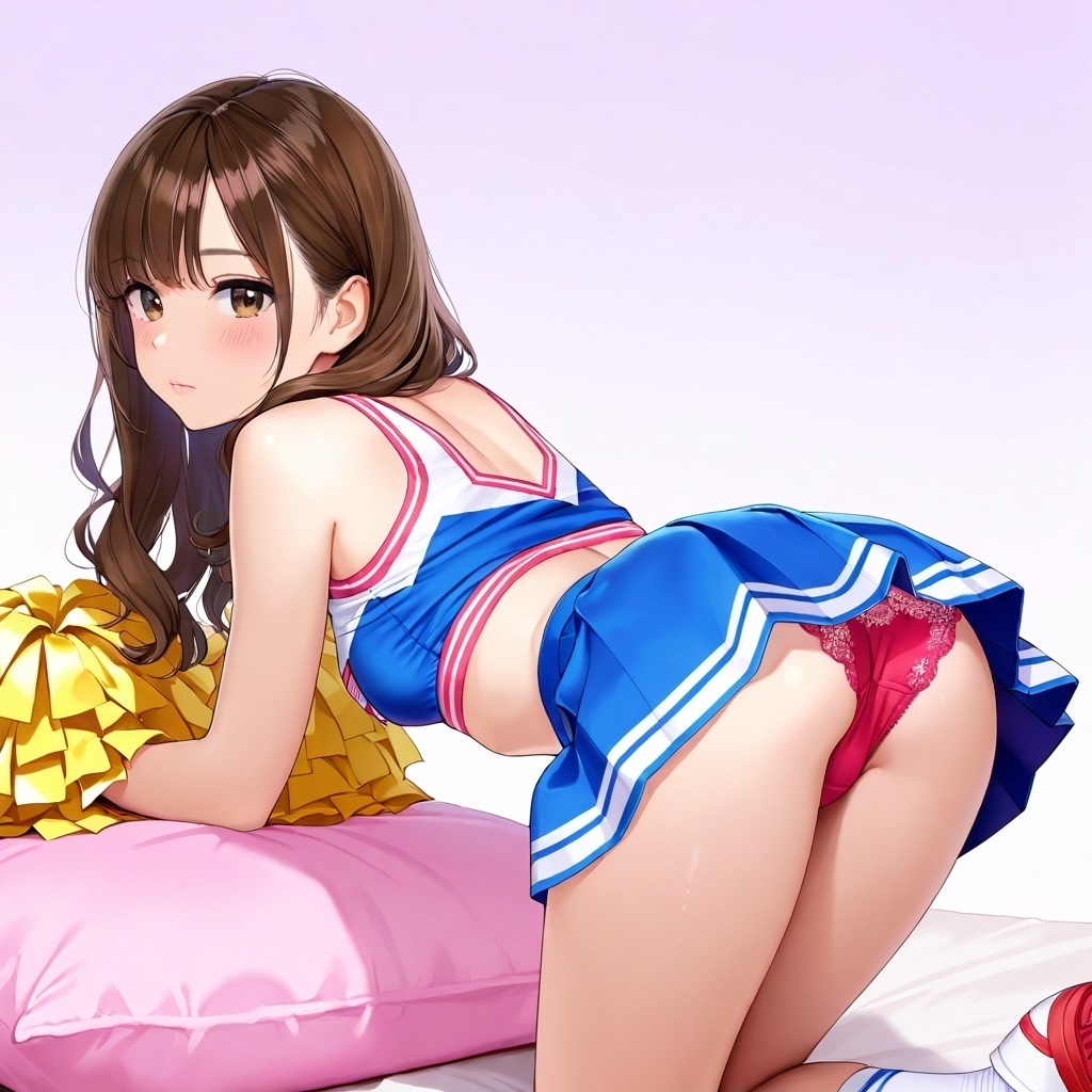 生パンチアガールの四つん這いパンチラ