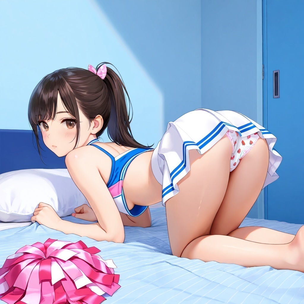 生パンチアガールの四つん這いパンチラ