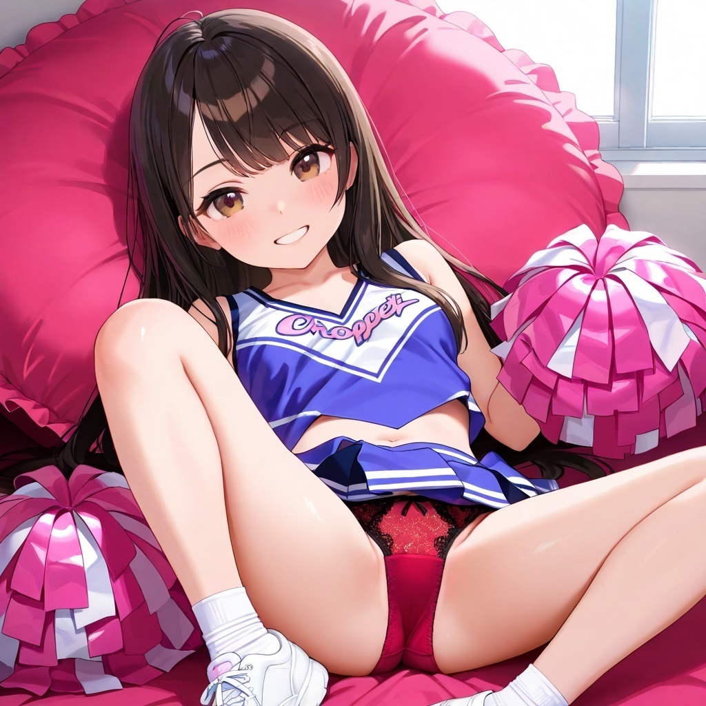 生パンチアガールのM字パンチラ