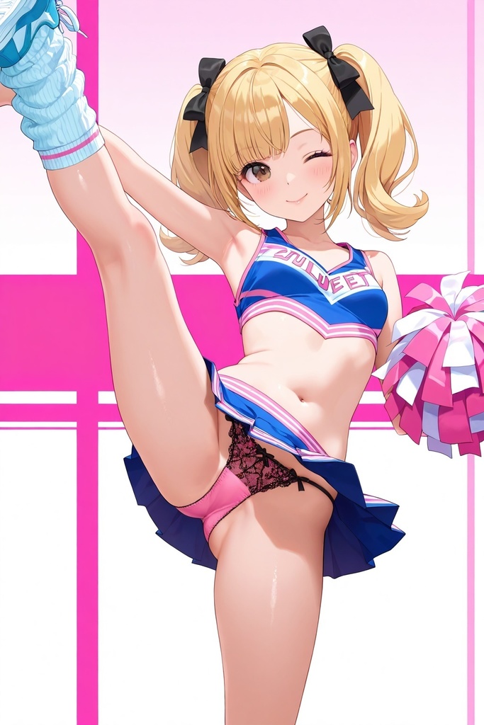 生パンチアガールのたくし上げ&ハイキックパンチラ