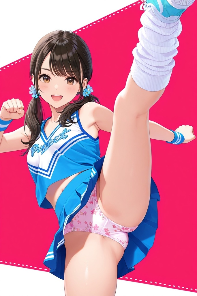 生パンチアガールのたくし上げ&ハイキックパンチラ