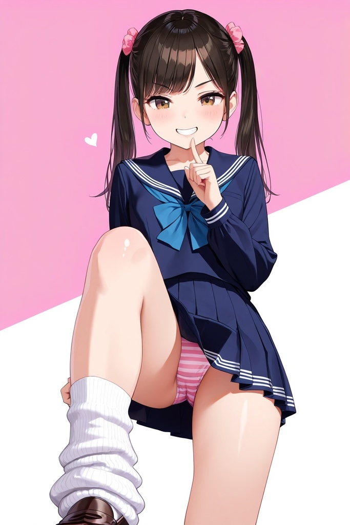 ルーズソックスJKの踏みつけパンチラ