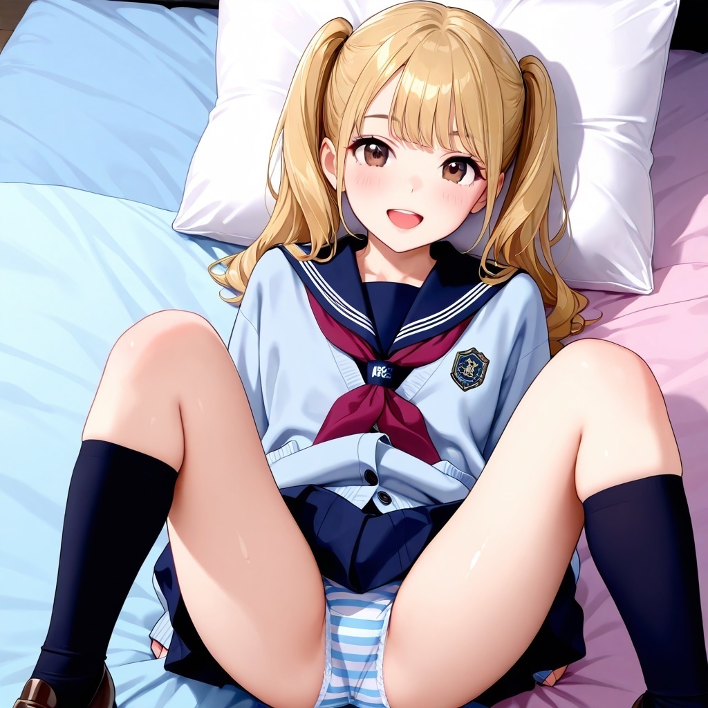 黒ハイソックスJKのM字パンチラVol.2