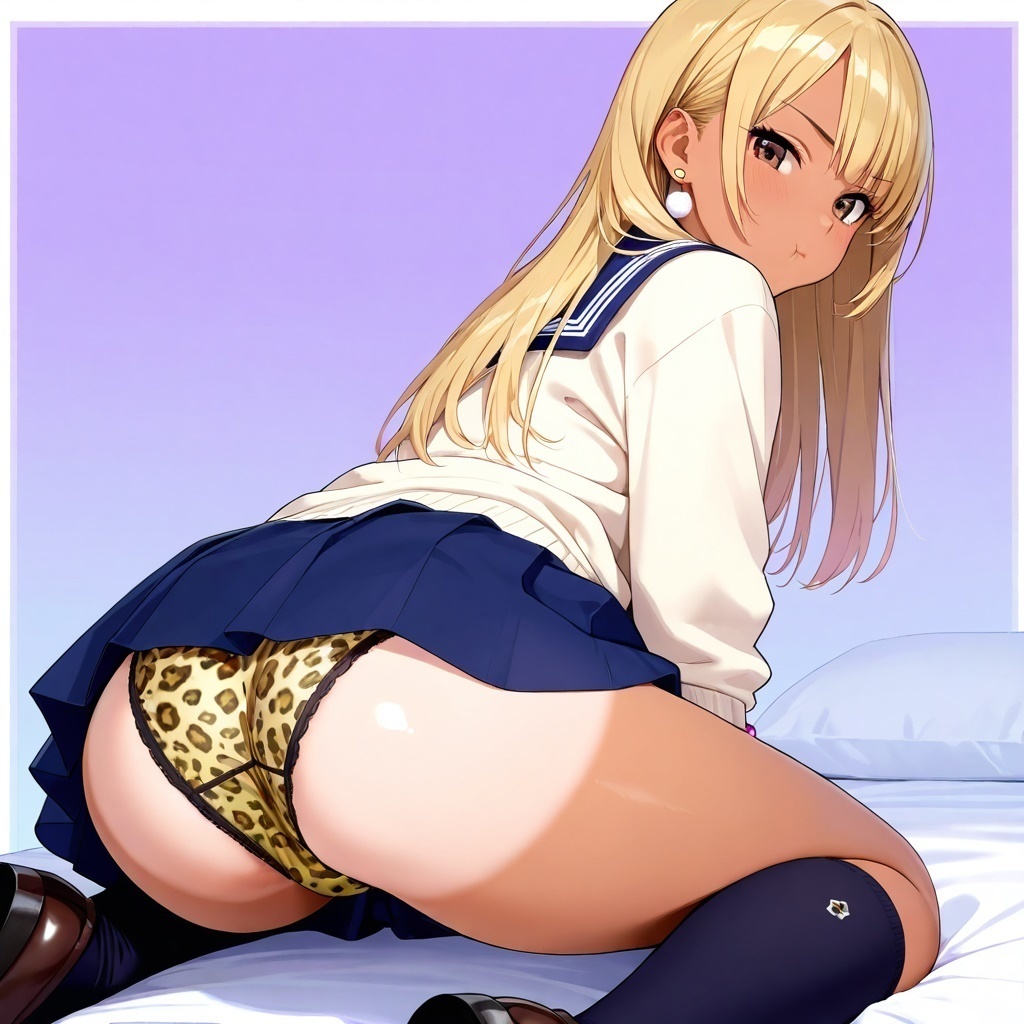 黒ハイソックスJKの四つん這いパンチラVol.2