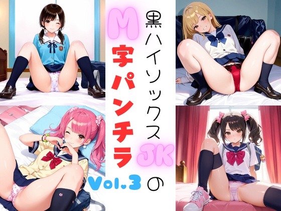 黒ハイソックスJKのM字パンチラVol.3
