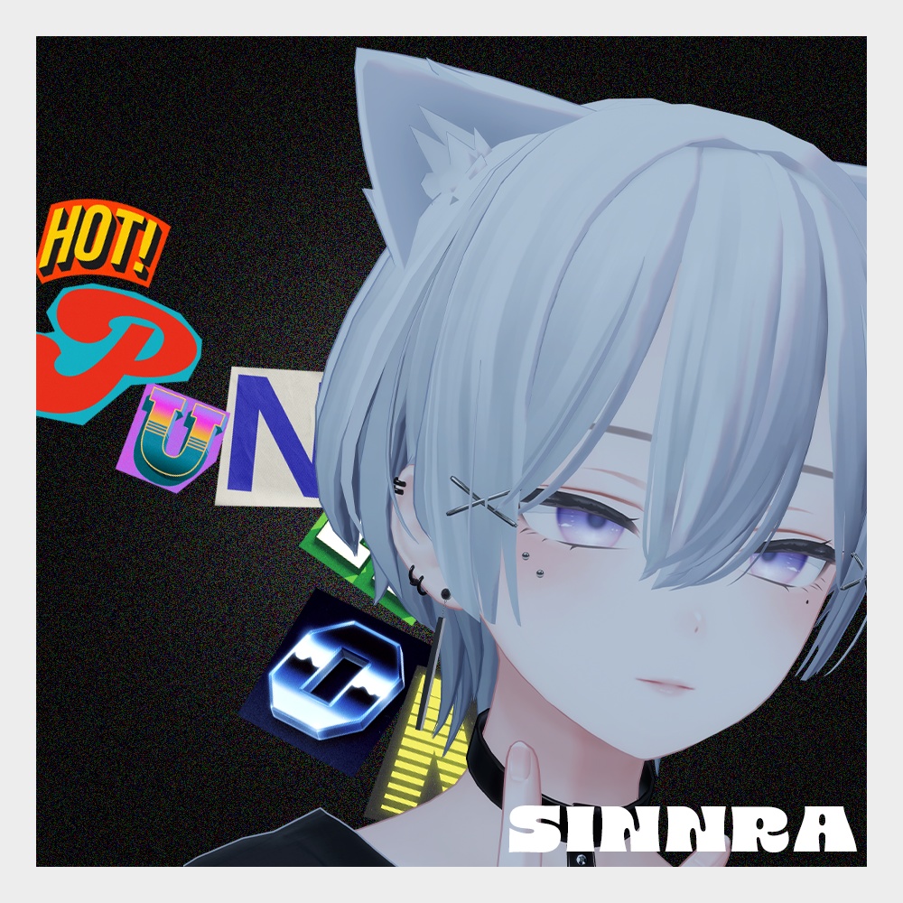 『MA 10アバター対応!』VRChat想定ピアス Punk ON👽