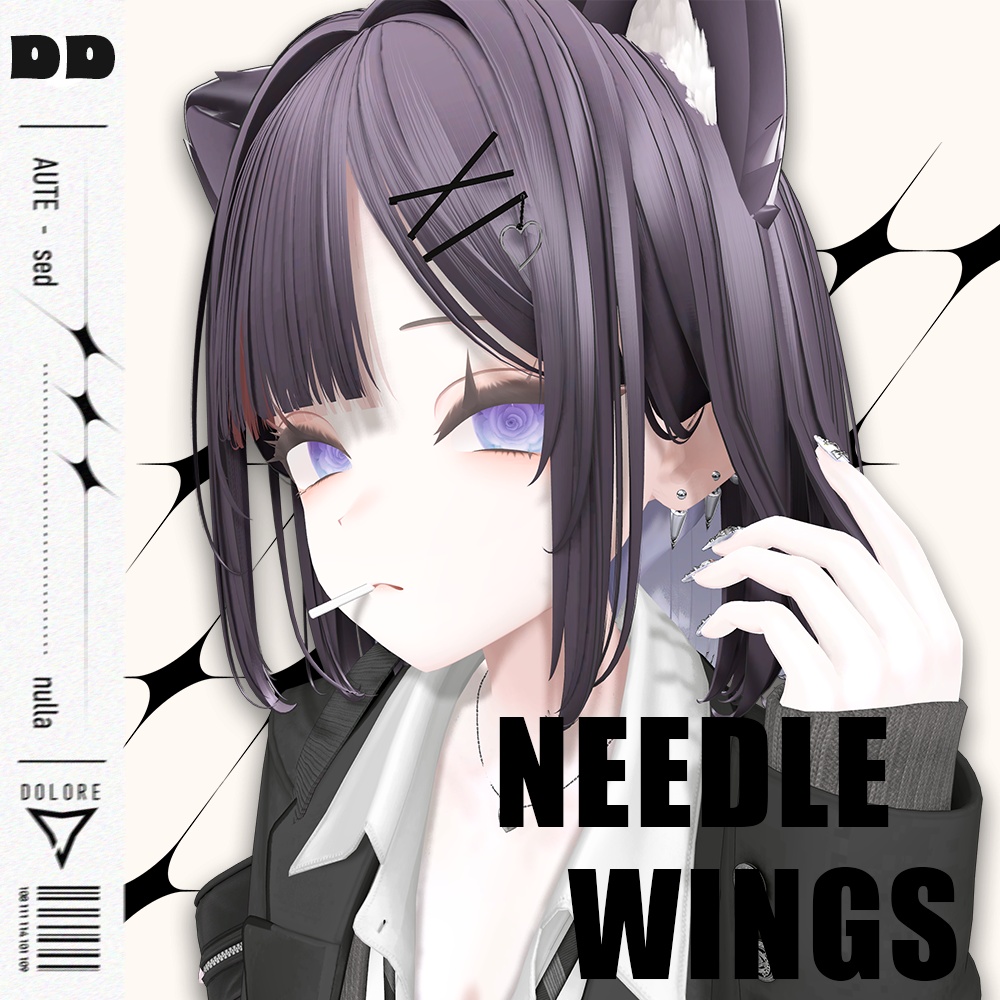 【10アバター対応ピアス】Needle Wings【VRC】