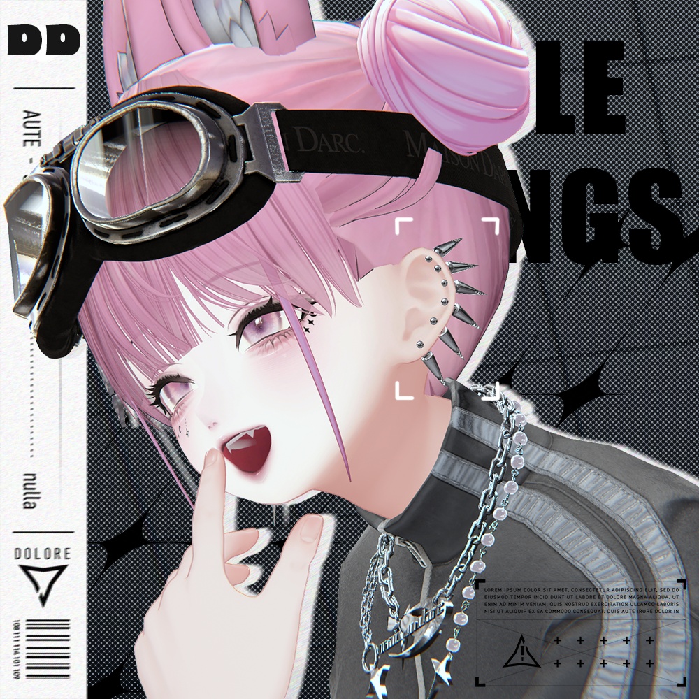 【10アバター対応ピアス】Needle Wings【VRC】