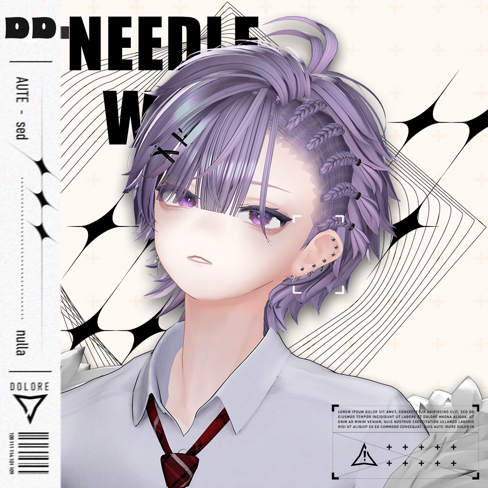 【10アバター対応ピアス】Needle Wings【VRC】