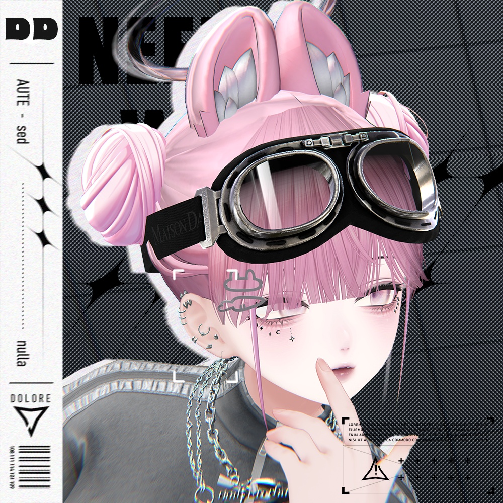 【10アバター対応ピアス】Needle Wings【VRC】