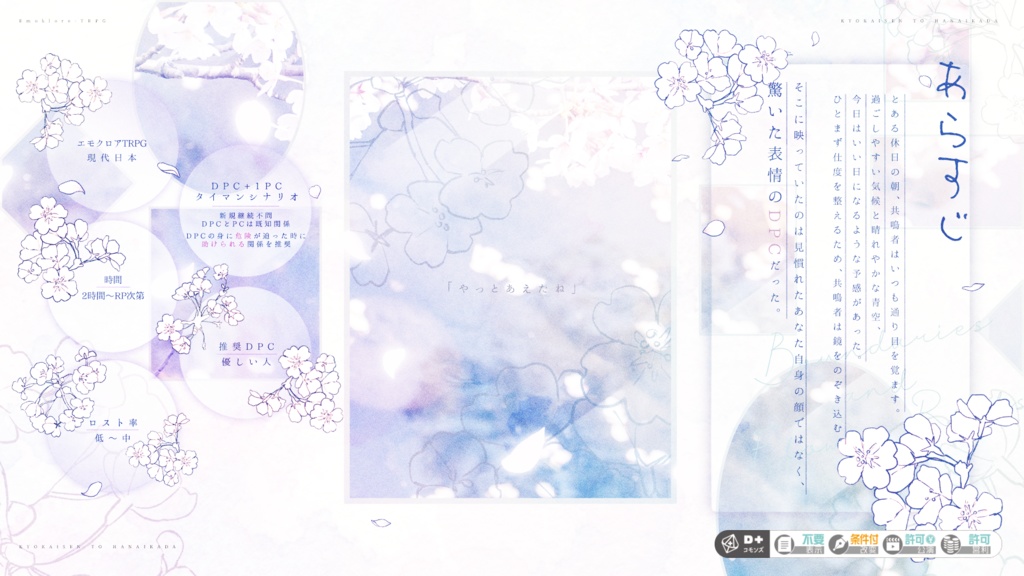 エモクロアTRPG「鏡界線と花筏」