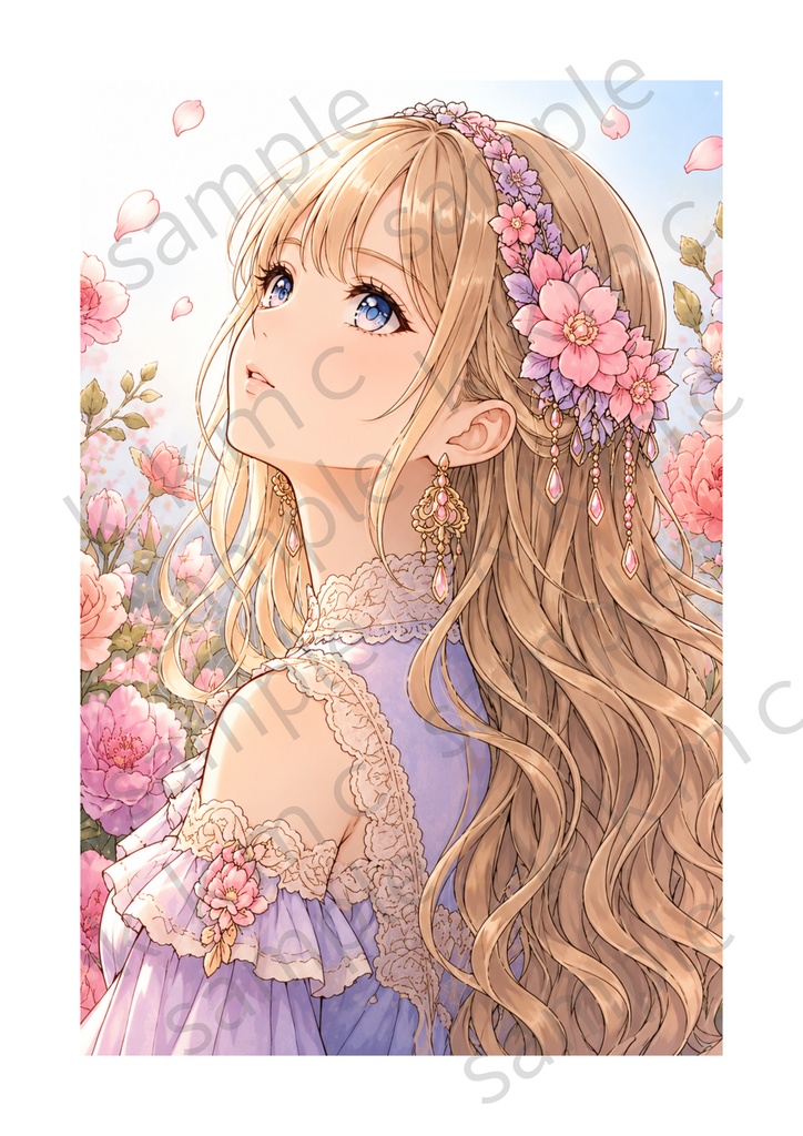 【大人の塗り絵セット】~幻想花姫~15枚セット PDF収録