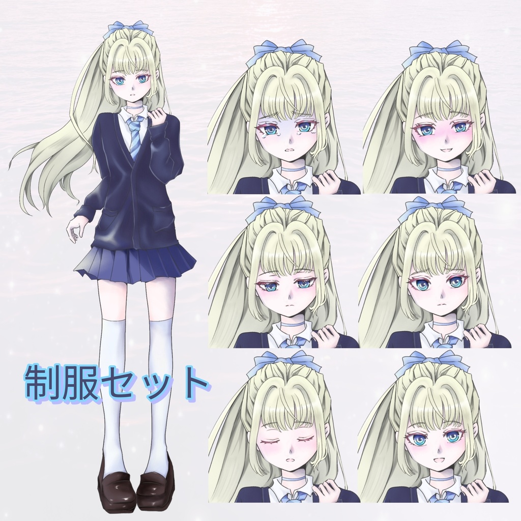 【立ち絵素材】ネコ顔の女の子【女子高生・女子中学生】