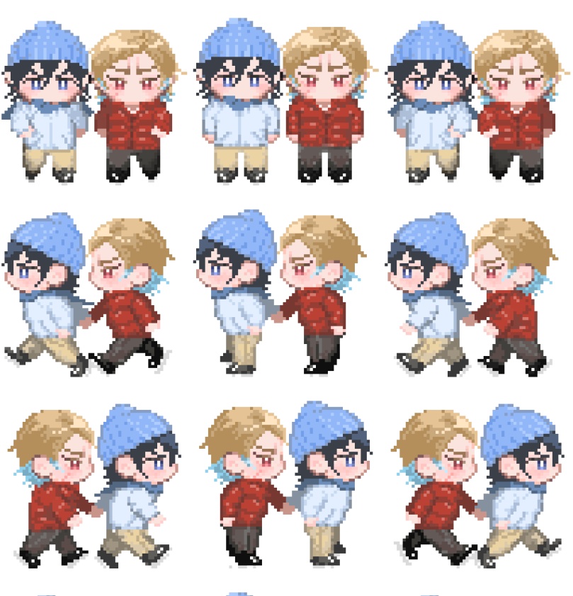 ピクスク用アバター　二人で走る慶ロウ