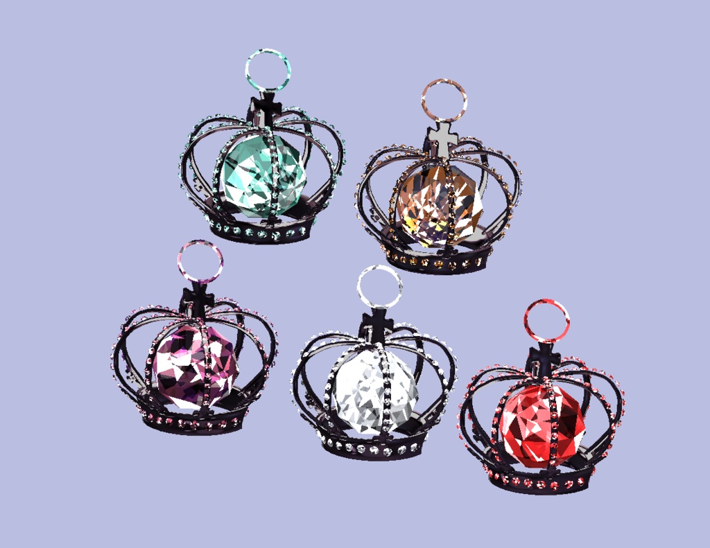 【VRChat向け3Dアクセサリーモデル】Crownアクセサリーセット