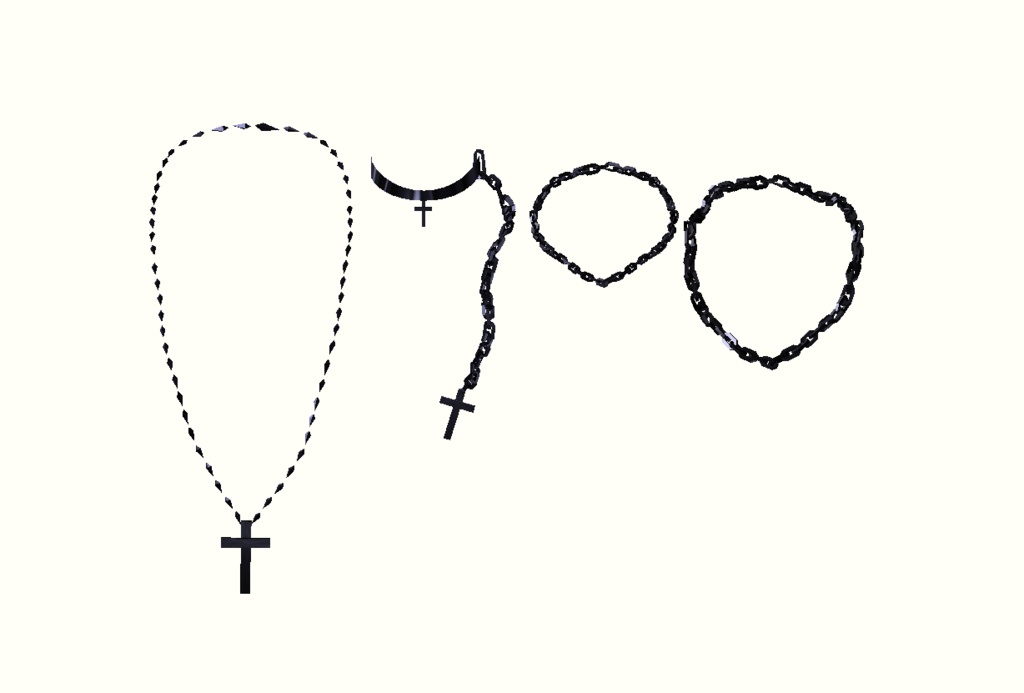 【VRChat向け3Dアクセサリーモデル】チェーンアクセサリーセット