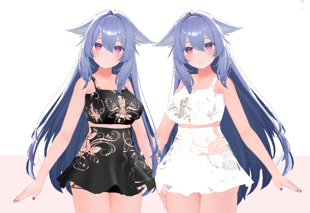 【VRChat向け3Dモデル】薔薇のレース水着 桔梗専用