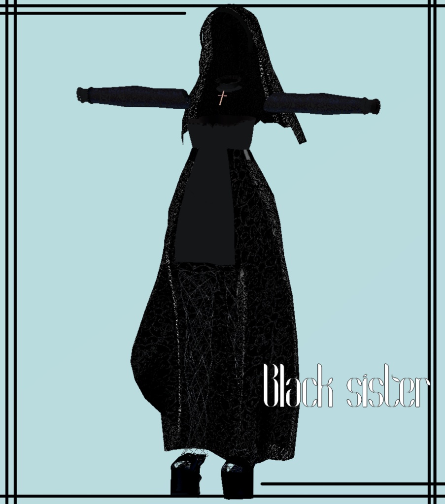 【VRChat向け3Dモデル】sister2022 シスター衣装~桔梗専用~《PB対応》