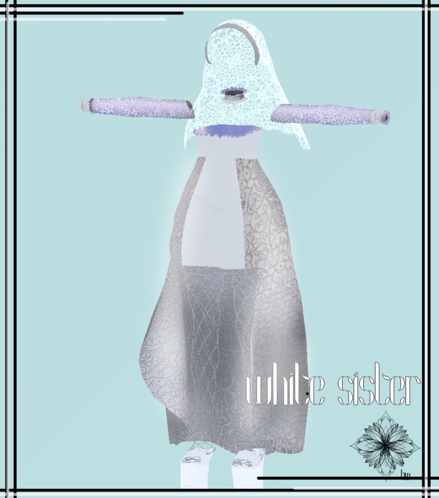 【VRChat向け3Dモデル】sister2022 シスター衣装~桔梗専用~《PB対応》