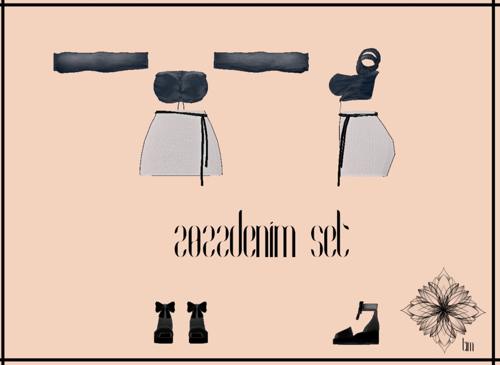 【VRChat向け3Dモデル】2022 denim set