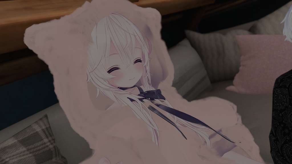 【VRChat向け3Dモデル】ふわふわ猫耳パーカー