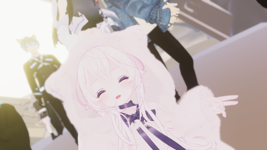 【VRChat向け3Dモデル】ふわふわ猫耳パーカー