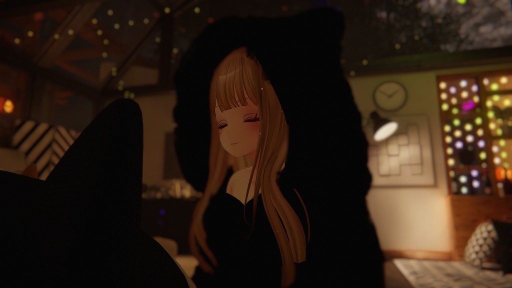 【VRChat向け3Dモデル】ふわふわ猫耳パーカー