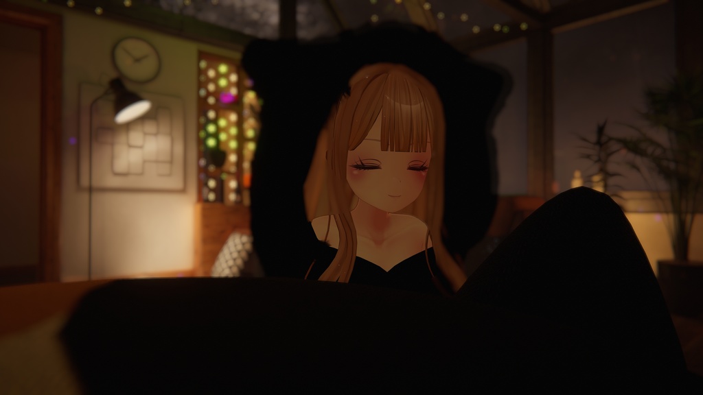 【VRChat向け3Dモデル】ふわふわ猫耳パーカー