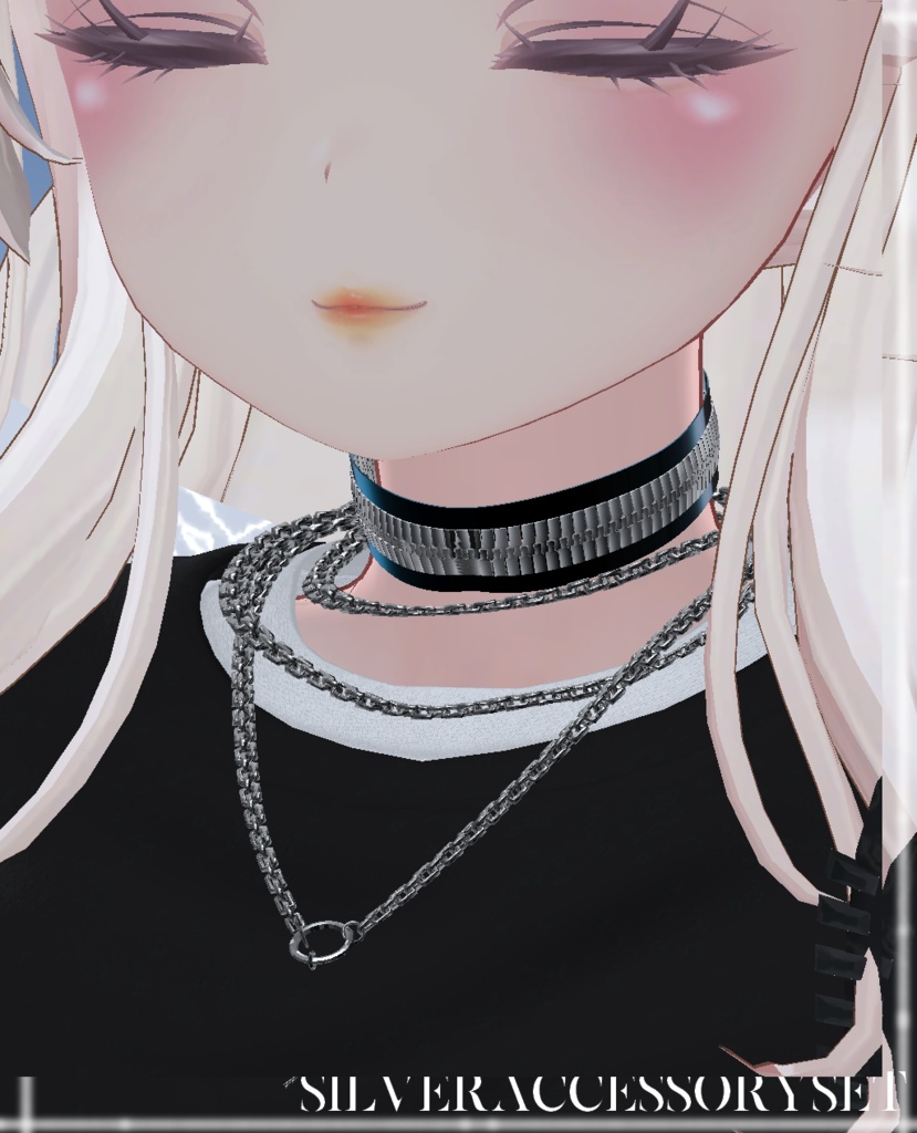 【VRChat向け3Dモデル】SilverAccessorySet