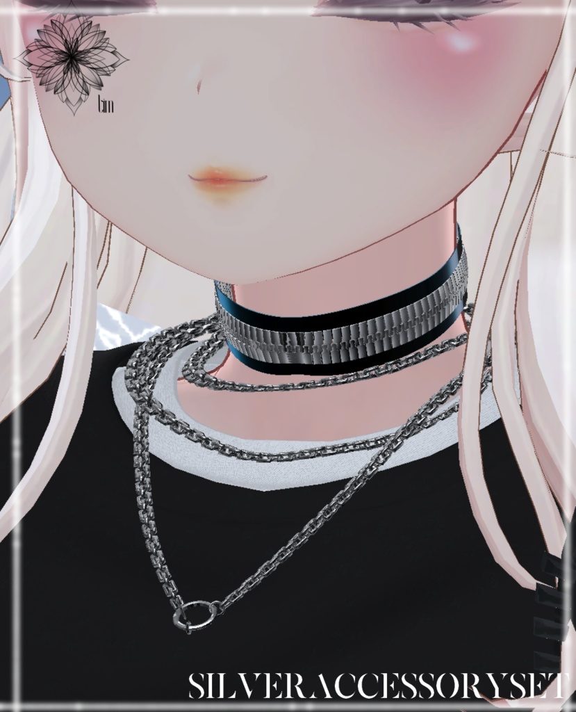【VRChat向け3Dモデル】SilverAccessorySet