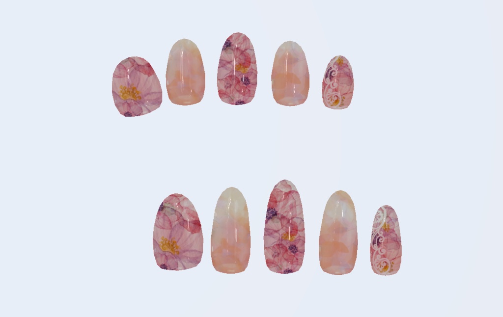 桜 ネイルテクスチャ【VRChat】《MDollnail対応》