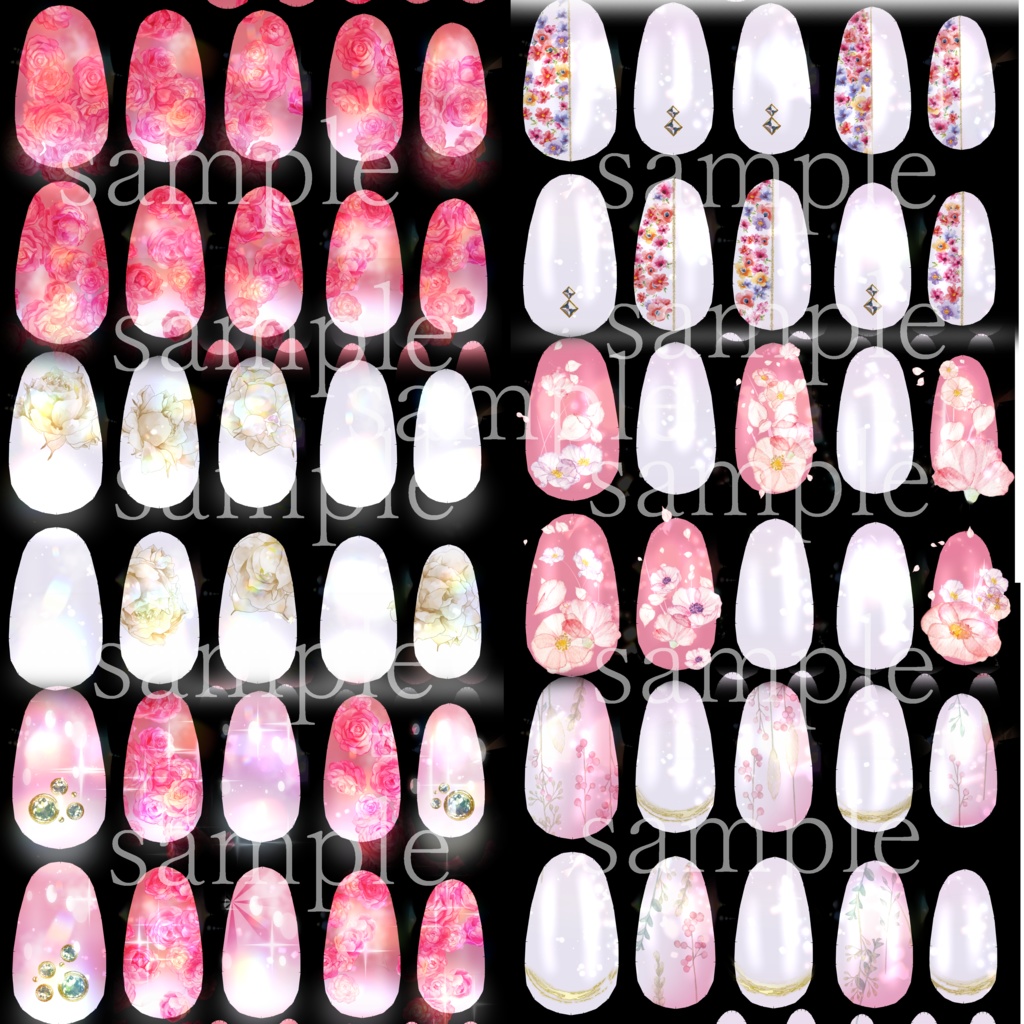 Soie Blanche - ソワ ブランシュ - 専用ネイルテクスチャ RED Nailtexture 6種