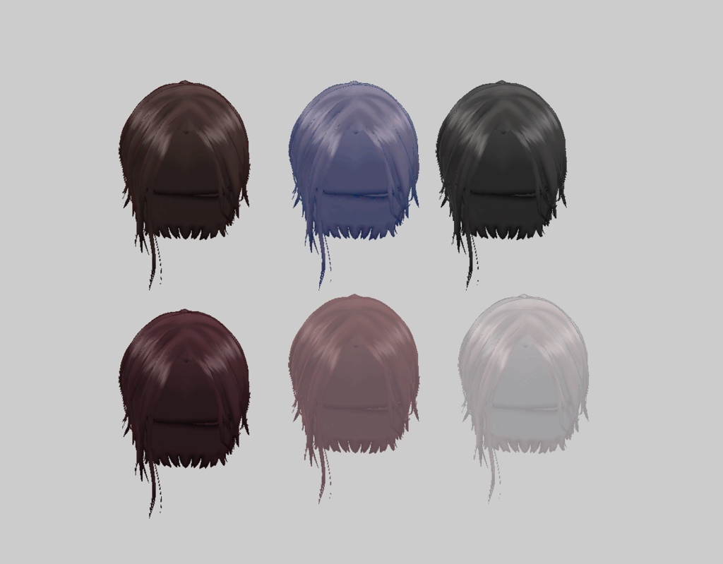 【VRChat向け3Dモデル】しだれヘアー