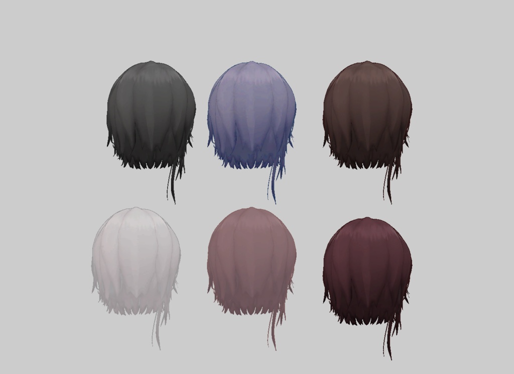 【VRChat向け3Dモデル】しだれヘアー