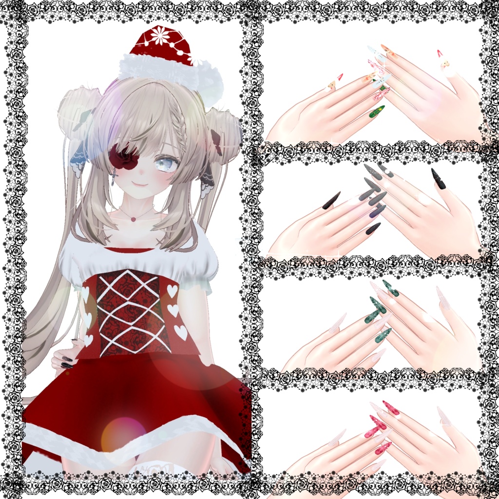 【VRChat向け3Dモデル】【Manuka】Christmas Dress マヌカ専用