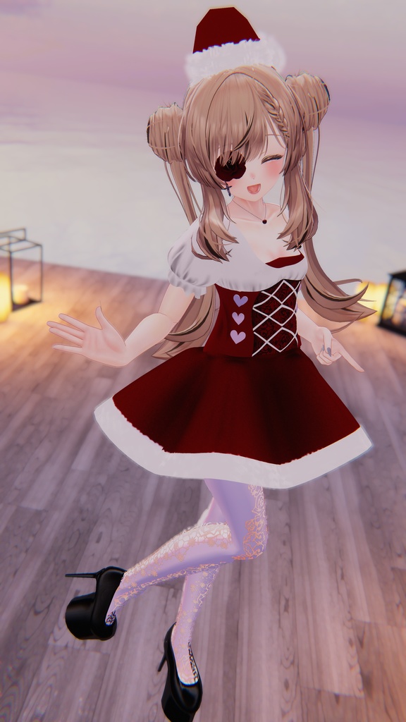 【VRChat向け3Dモデル】【Manuka】Christmas Dress マヌカ専用