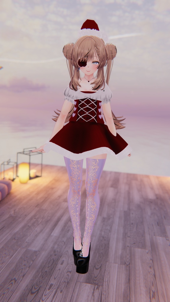 【VRChat向け3Dモデル】【Manuka】Christmas Dress マヌカ専用