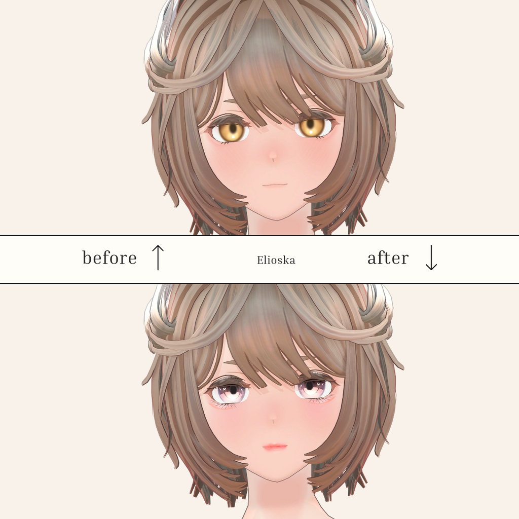 簡単導入◇Elioska(エリオスカ)-専用◇メイク+目テクスチャ◇make up+eye Texture