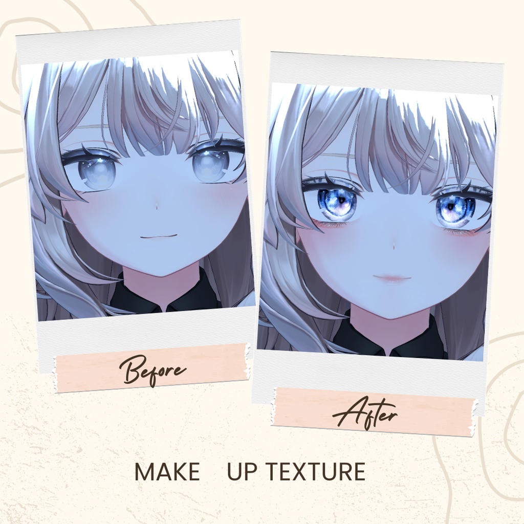 簡単導入◇「しなの」専用◇メイク&Eye テクスチャ◇Makeup&eye Texture