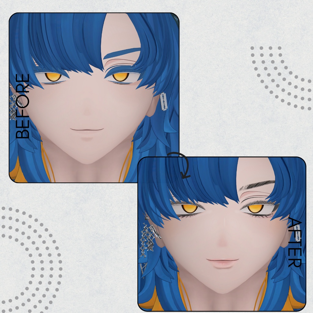 簡単導入◇アズエド-AZUEDO-専用◇メイク+目テクスチャ01.02◇make up+eye Texture