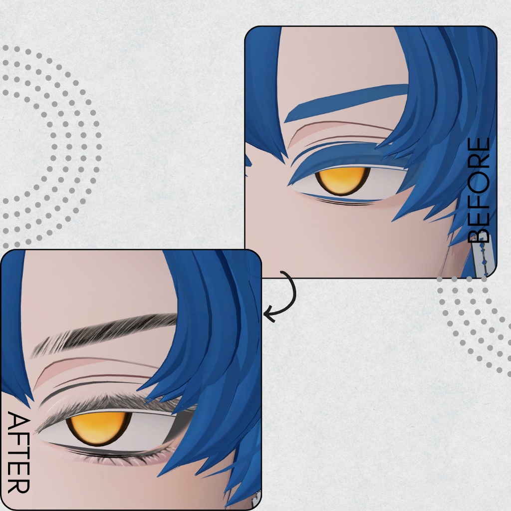 簡単導入◇アズエド-AZUEDO-専用◇メイク+目テクスチャ01.02◇make up+eye Texture