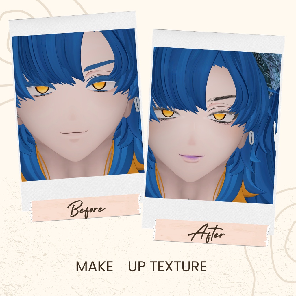 簡単導入◇アズエド-AZUEDO-専用◇メイク+目テクスチャ01.02◇make up+eye Texture