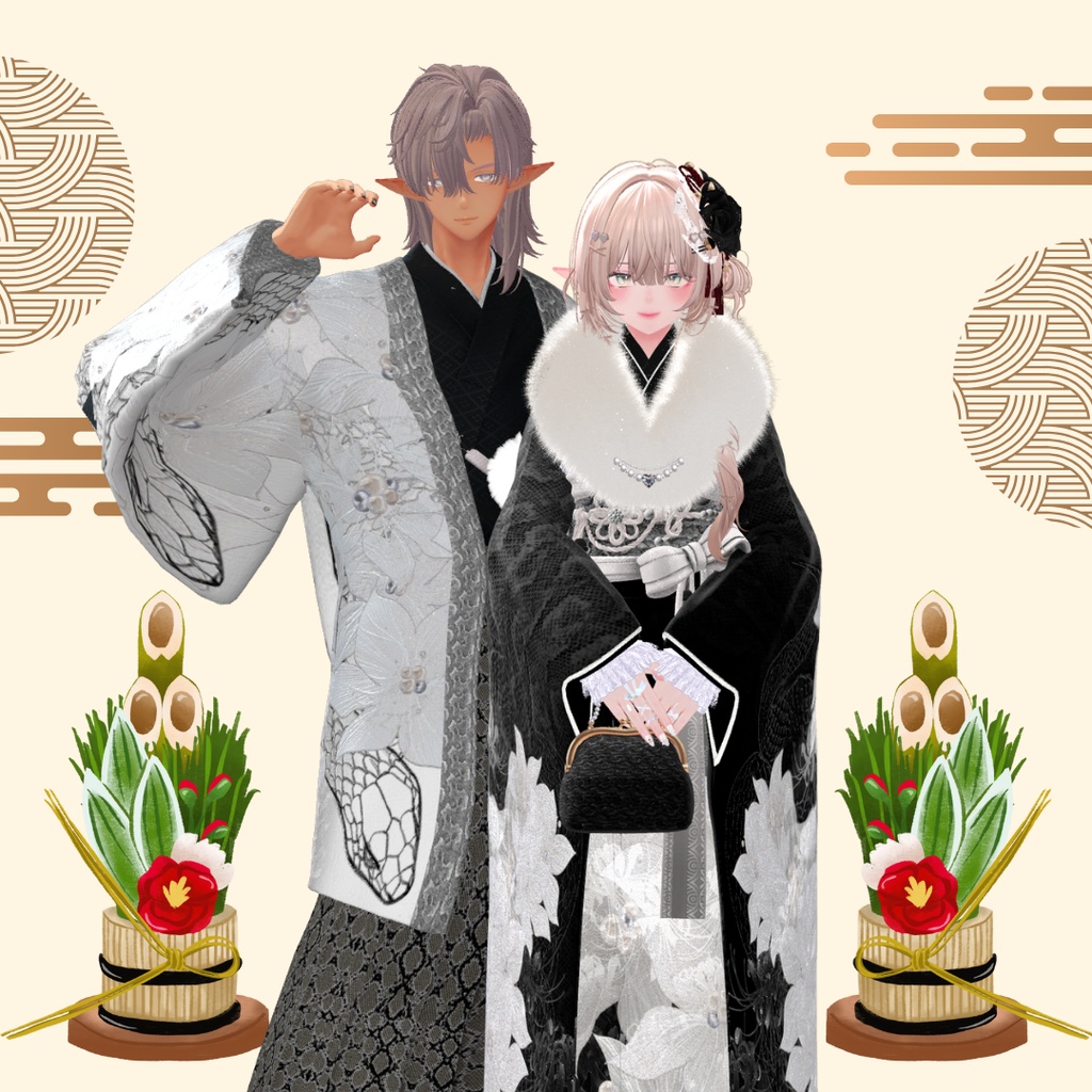 OGREメンズ和装 袴セット/Kimono Hakama 専用マテリアルテクスチャ