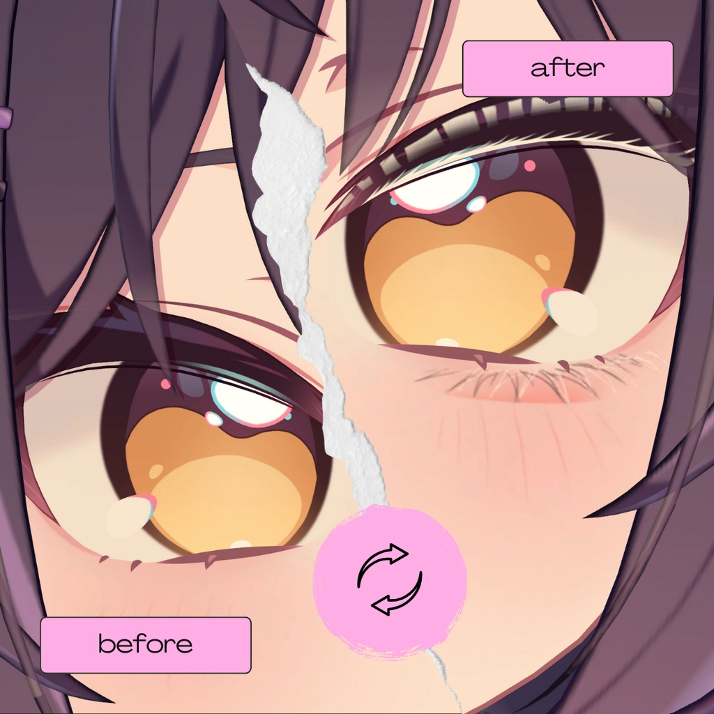 簡単導入◇ショコラ -Chocolat-専用◇メイク+目テクスチャ◇make up+eye Texture