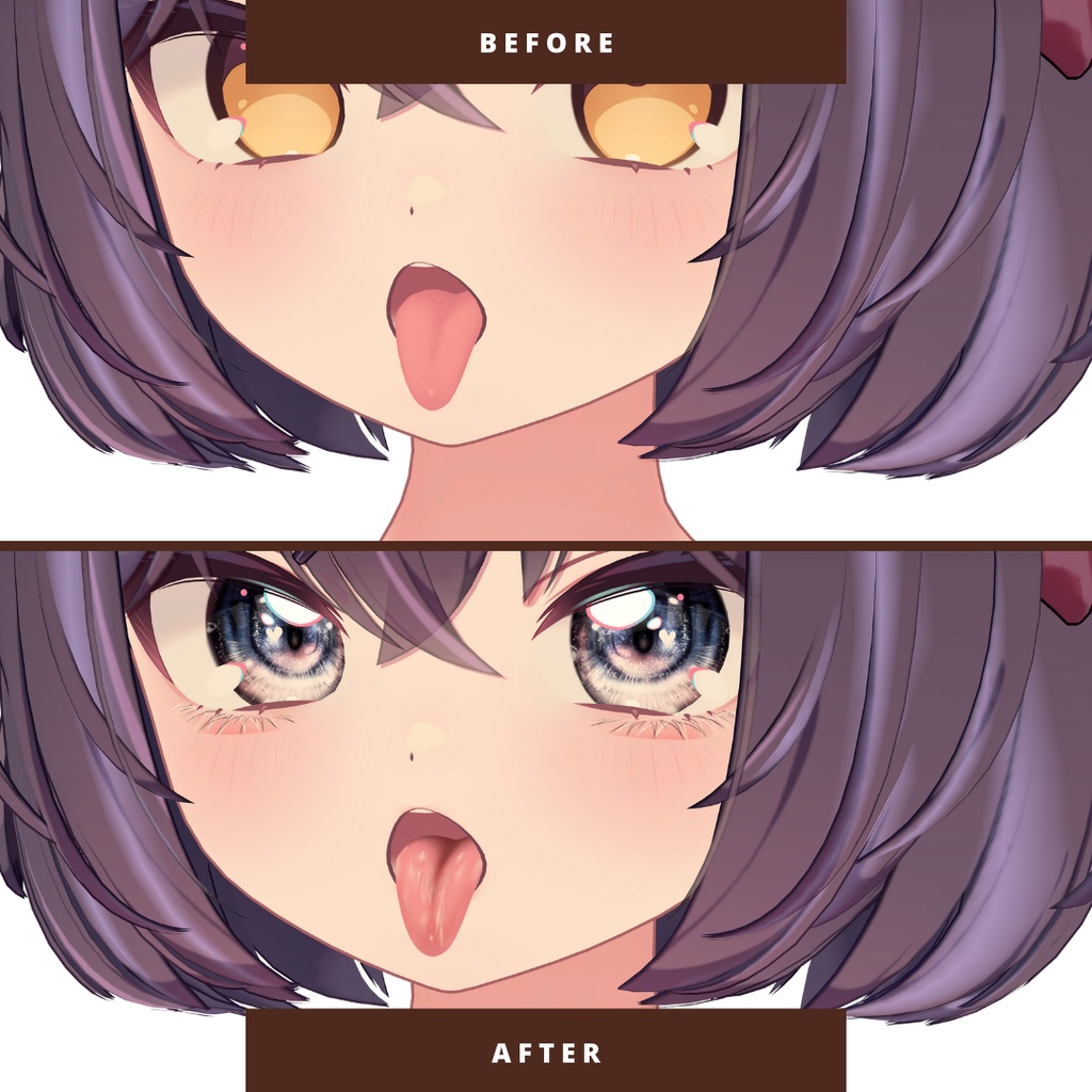 簡単導入◇ショコラ -Chocolat-専用◇メイク+目テクスチャ◇make up+eye Texture