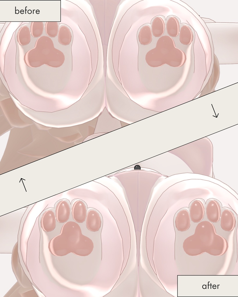 簡単導入◇【Zil S -ジル S-】専用◇メイク+肉球テクスチャ◇make up+nikuQ Texture