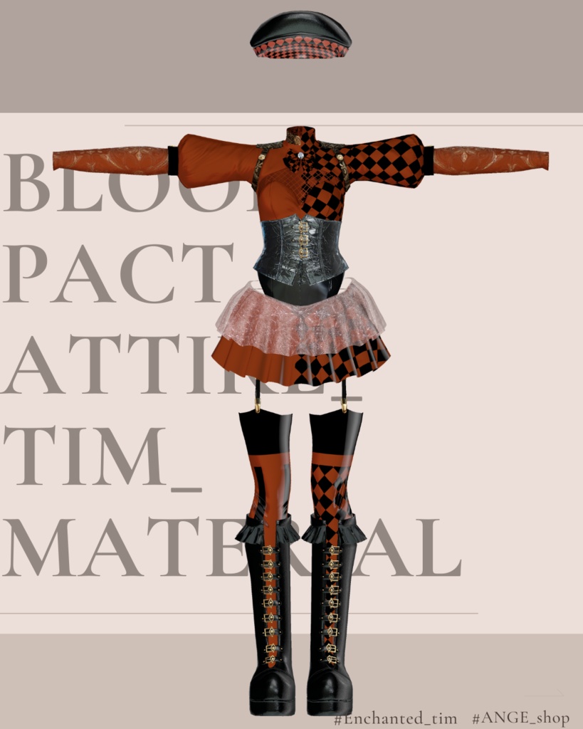 Blood Pact Attire 専用 Noir Harlequin Material set