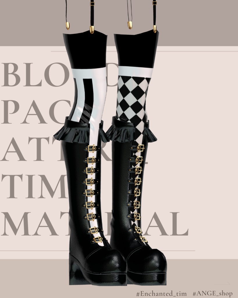 Blood Pact Attire 専用 Noir Harlequin Material set