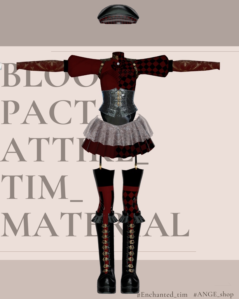 Blood Pact Attire 専用 Noir Harlequin Material set
