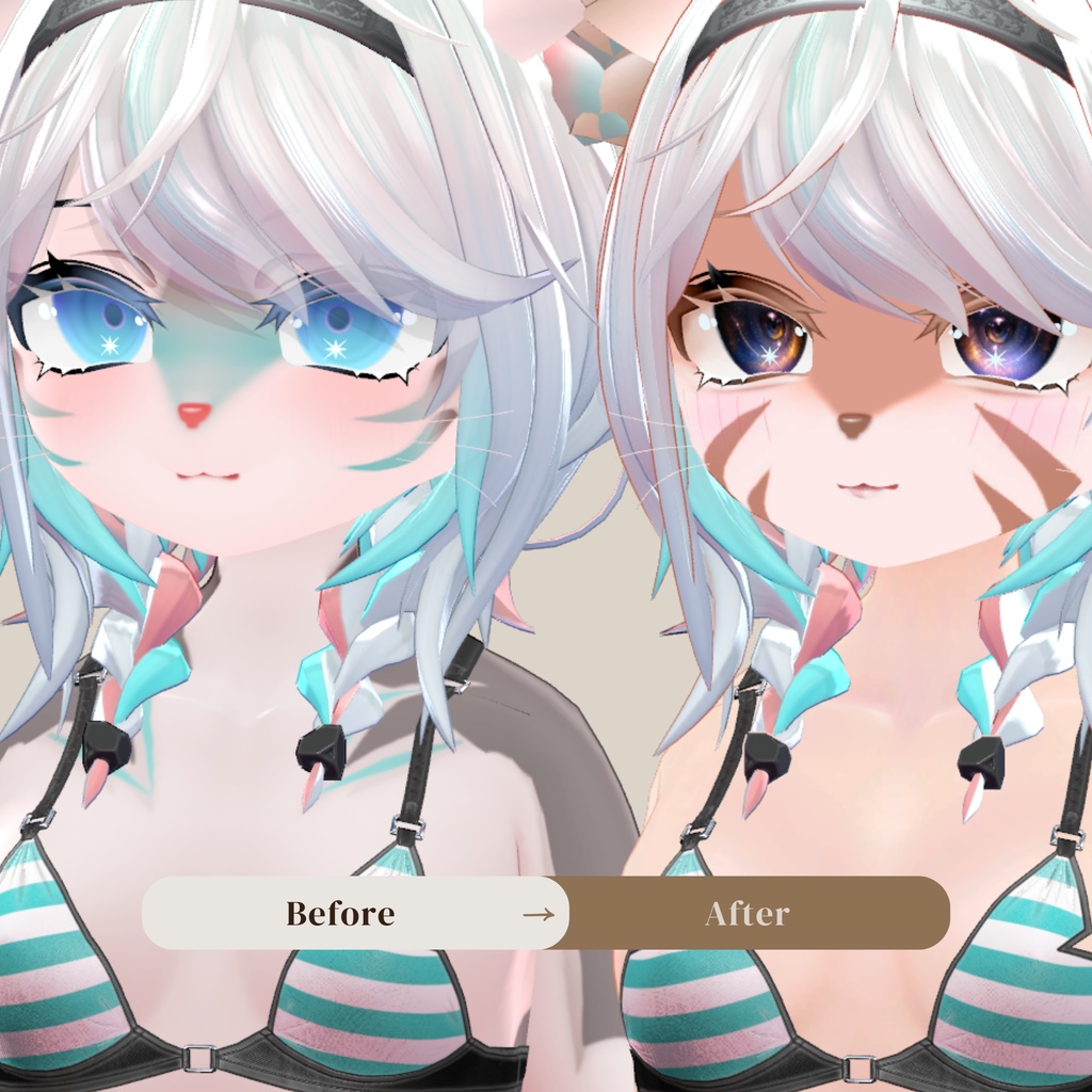 ランティーネ-Lantine- 専用 メイク&銀河の瞳&ヒョウ柄Body◇Texture